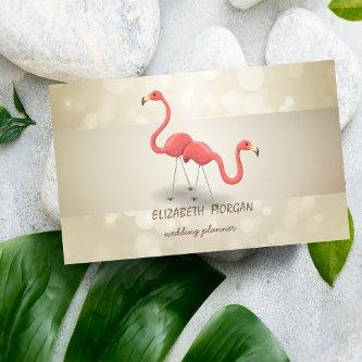 Elegant Professional Bokeh, Stripe, Flamingo