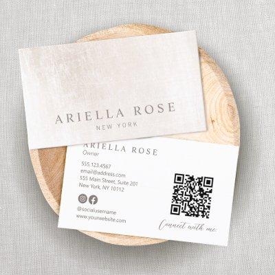 Elegant Professional Brushed White Marble QR