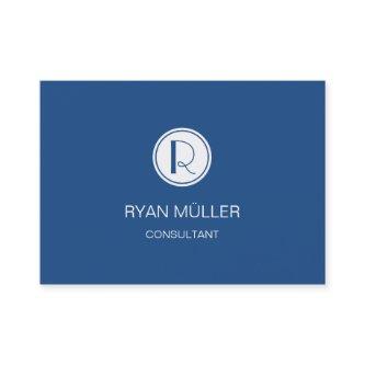 Elegant Professional Classic Blue and Monogram