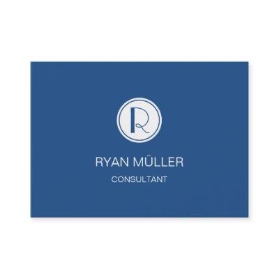 Elegant Professional Classic Blue and Monogram
