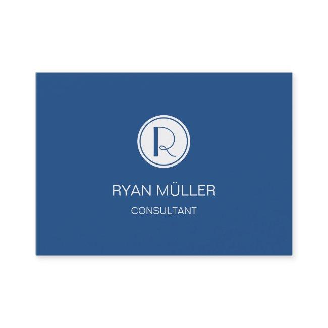 Elegant Professional Classic Blue and Monogram