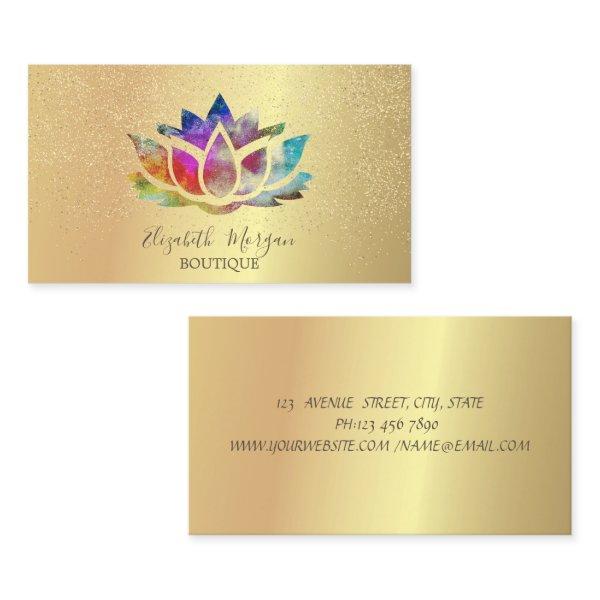 Elegant Professional Colorful Lotus Gold Confetti