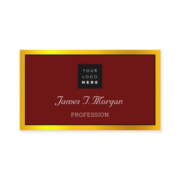 Elegant Professional Frame Logo Black Burgund Gold