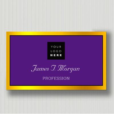 Elegant Professional Frame Logo Black Purple Gold