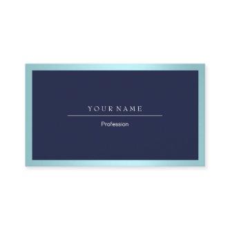 Elegant Professional Frame Metallic Aqua Navy Blue