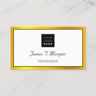 Elegant Professional Framed Logo Black White Gold