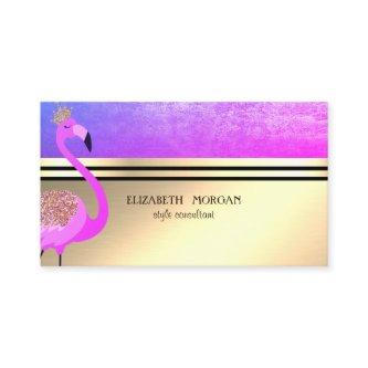 Elegant  Professional Gold,Stripes,Pink Flamingo