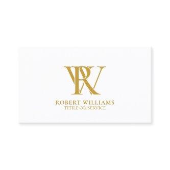 Elegant Professional Gold Yellow Monogram White
