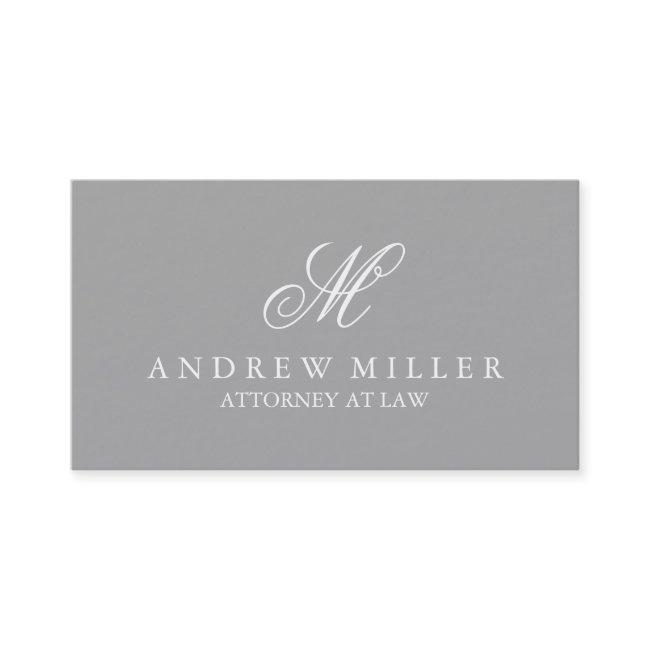 Elegant Professional Gray and White Monogram