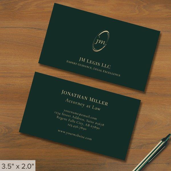 Elegant Professional Green Gold Lawyer