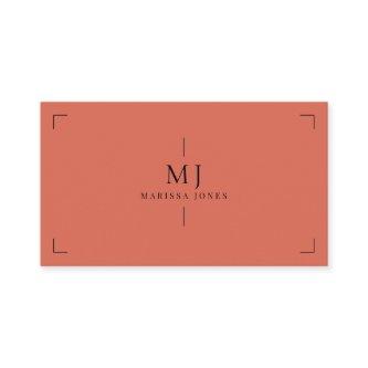 Elegant Professional Minimalist Monogram Orange