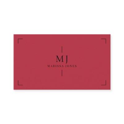 Elegant Professional Minimalist Monogram Red