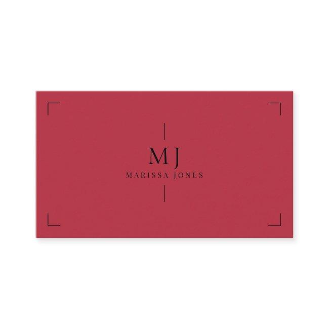 Elegant Professional Minimalist Monogram Red