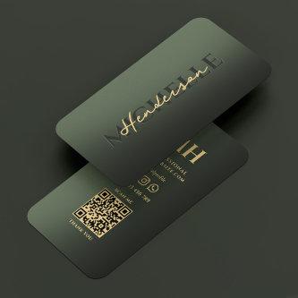 Elegant Professional Modern Shiny Green Monogram