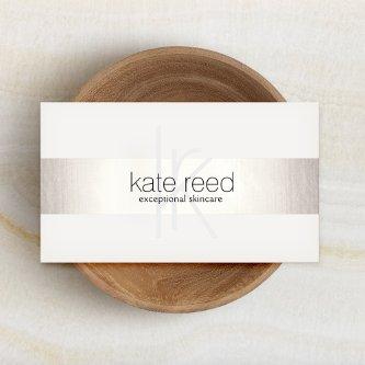 Elegant Professional Monogram Modern Silver Stripe