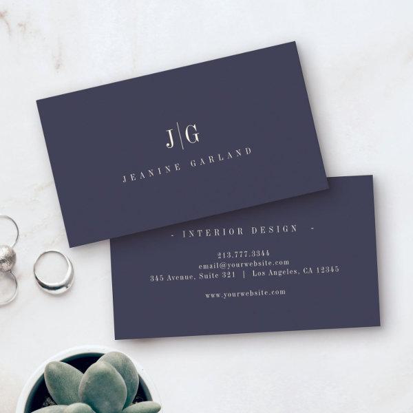 Elegant Professional Simple Monogram Minimal Navy