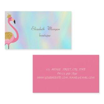 Elegant Proffesional Pink Flamingo Holographic