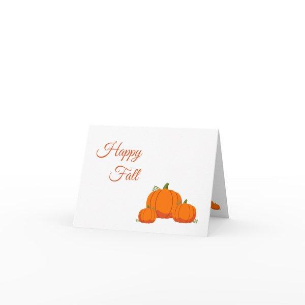 Elegant Pumpkin "Happy Fall" Note Cards