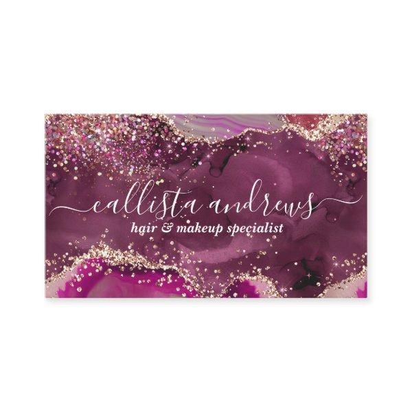 Elegant Purple Agate Glitter Marble Watercolor