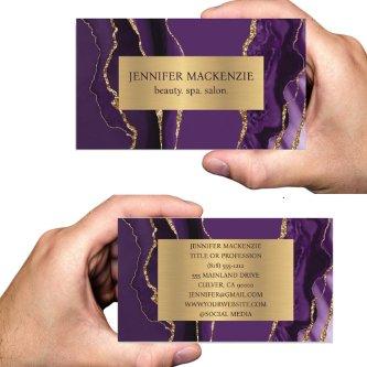 Elegant Purple and Gold Agate