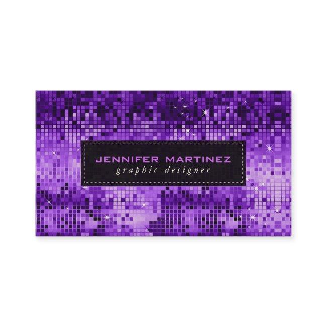 Elegant Purple Disco Ball Glitter & Sparkles