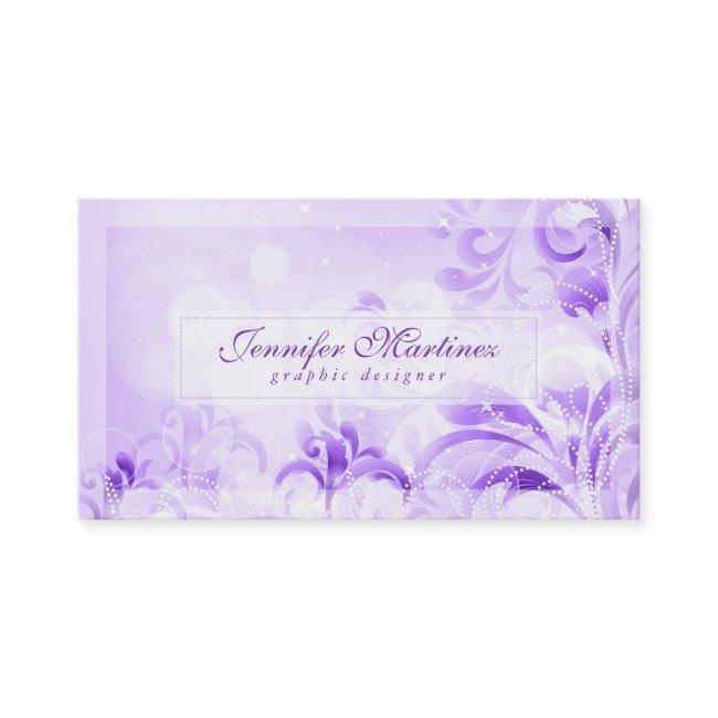 Elegant Purple Flowers & Glitter