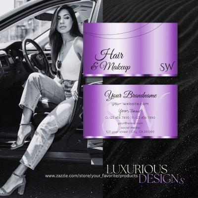 Elegant Purple Glamorous with Initials Stylish