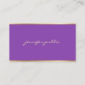 Elegant Purple Gold Hand Script Artistic Elite