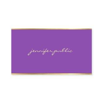 Elegant Purple Gold Hand Script Artistic Elite