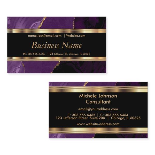 Elegant Purple Marble and Gold