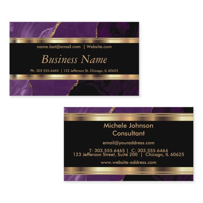 Elegant Purple Marble and Gold