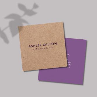 Elegant Purple PRINTED Kraft Consultant Square