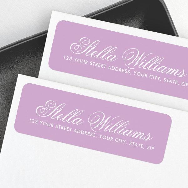 Elegant purple romantic calligraphy script label