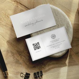 Elegant QR Code Card Social Linen
