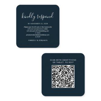 Elegant QR Code Wedding Response RSVP Card