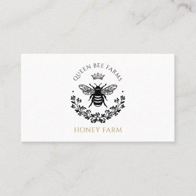 Elegant Queen Honey Bee Black White Gold