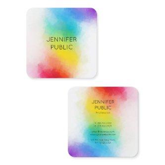 Elegant Rainbow Colors Modern Colorful Template Square