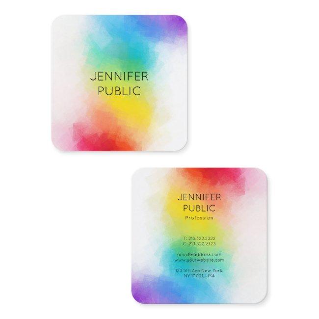 Elegant Rainbow Colors Modern Colorful Template Square