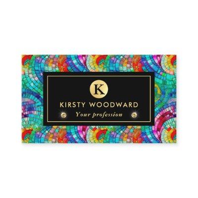 Elegant Rainbow Jewel Tone Mosaic Glass Pattern