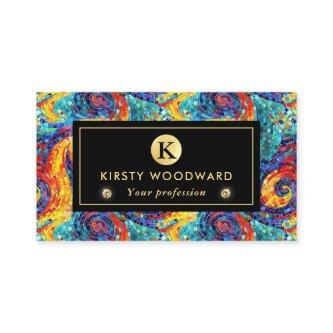 Elegant Rainbow Jewel Tone Mosaic Glass Pattern