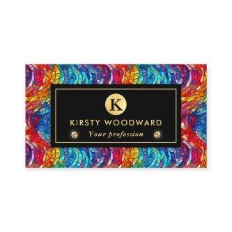 Elegant Rainbow Jewel Tone Mosaic Glass Pattern
