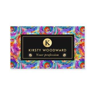 Elegant Rainbow Jewel Tone Mosaic Glass Pattern