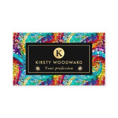 Elegant Rainbow Jewel Tone Mosaic Glass Pattern