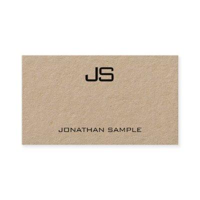Elegant Real Kraft Paper Modern Monogrammed