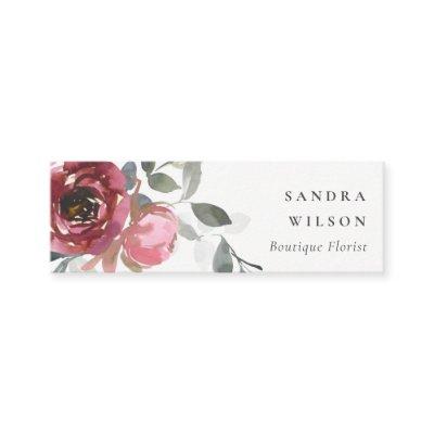 ELEGANT RED BLUSH BURGUNDY WATERCOLOR ROSE FLORAL MINI