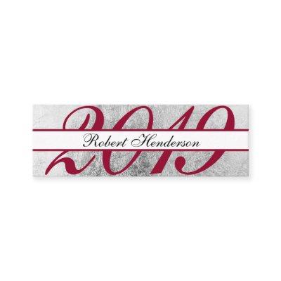 Elegant red chic silver classic insert graduation