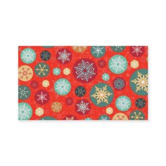 Elegant Red Christmas Snowflake Retro Pattern