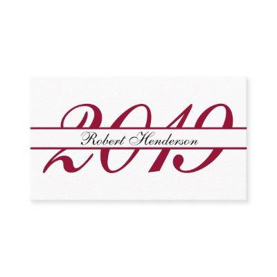 Elegant red classic insert card graduation name