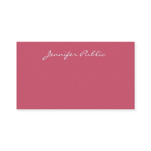 Elegant Red Handwritten Name Professional Modern