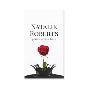 Elegant Red Rose Flower Splash Makeup Artist Salon